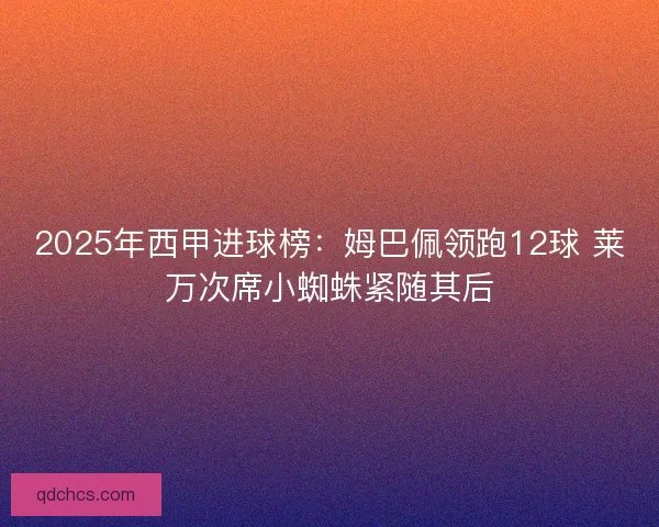 2025年西甲进球榜：姆巴佩领跑12球 莱万次席小蜘蛛紧随其后